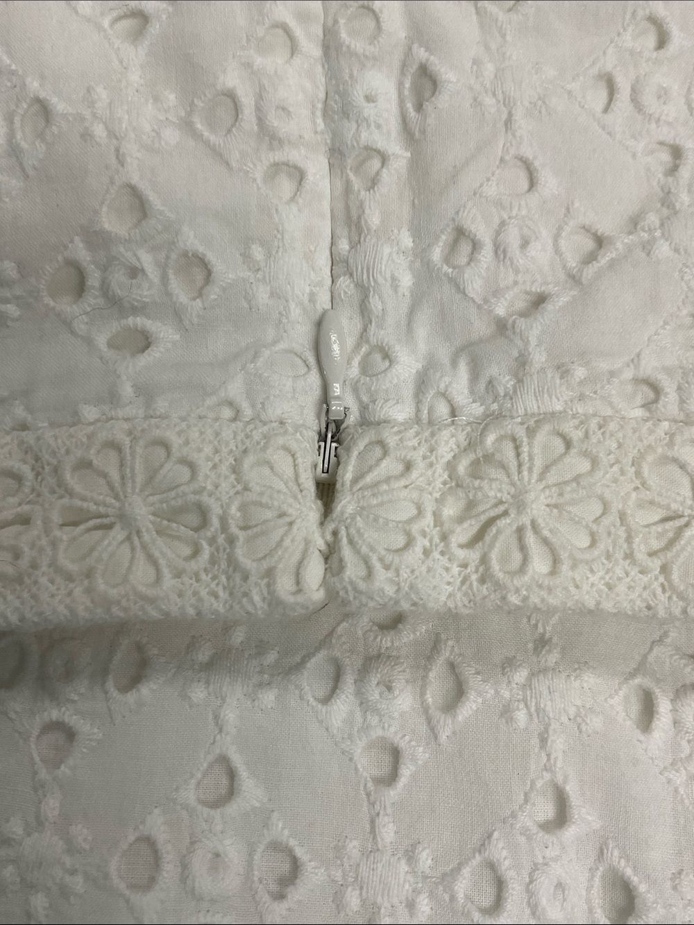 J. Crew White Eyelet A-Line Skirt , 14 , cotton lined with pockets - Picture 8 of 11